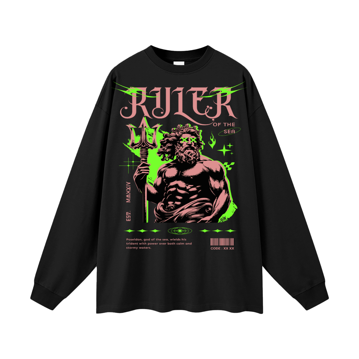 Poseidon,Ruler,Streetwear,Art,Greece,God